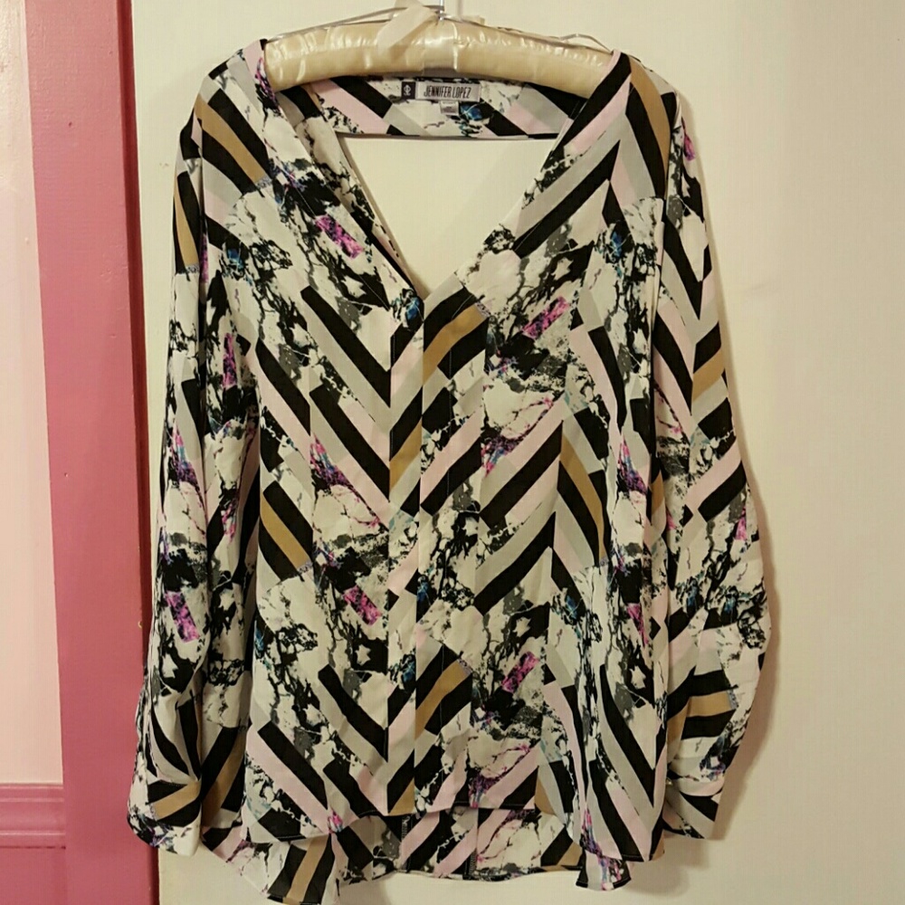 Jennifer Lopez dress shirt, unique pattern.